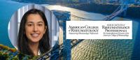 Headshot of Dr. Aradhna Agarwal and ACR Logos with Geroge Washington Bridge as background.